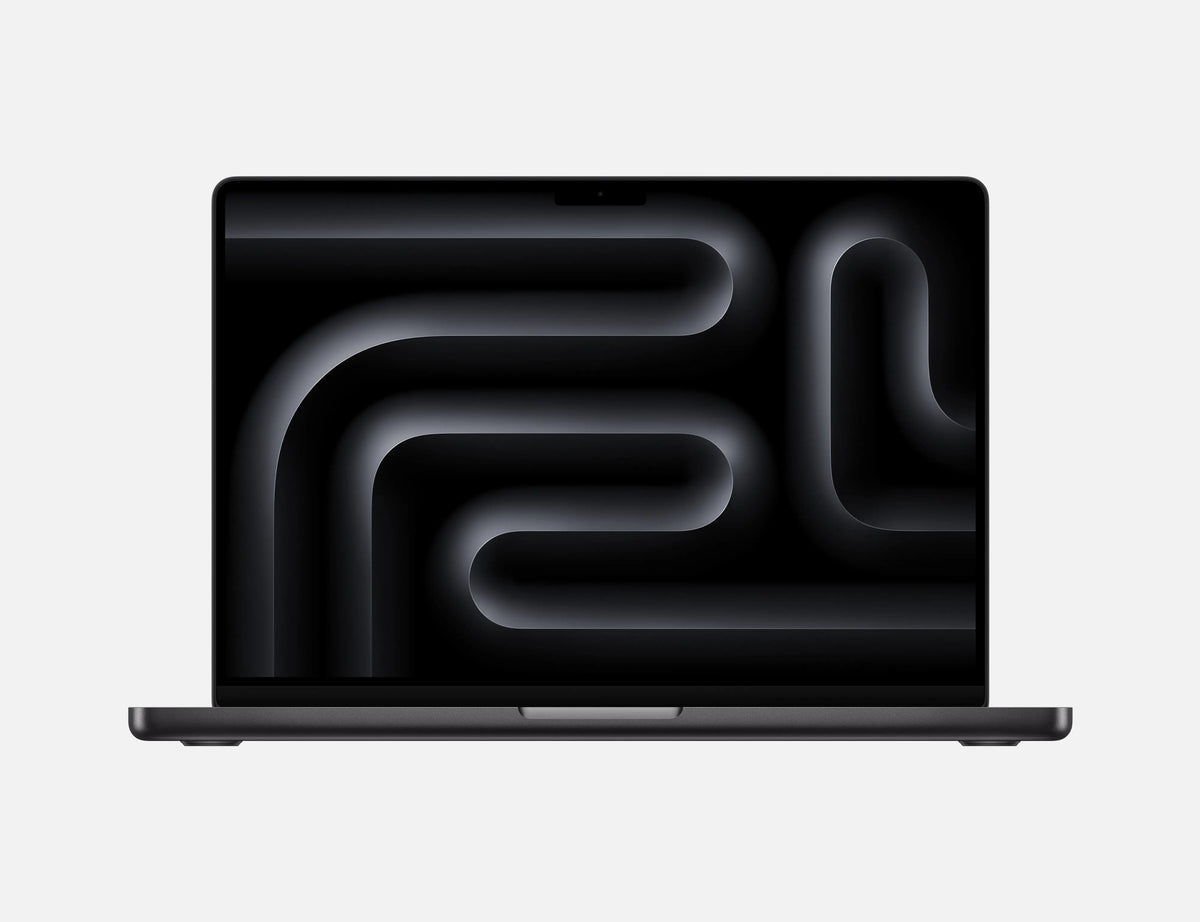 Apple MacBook Pro 14-inch M4 in Space Black, open from the front