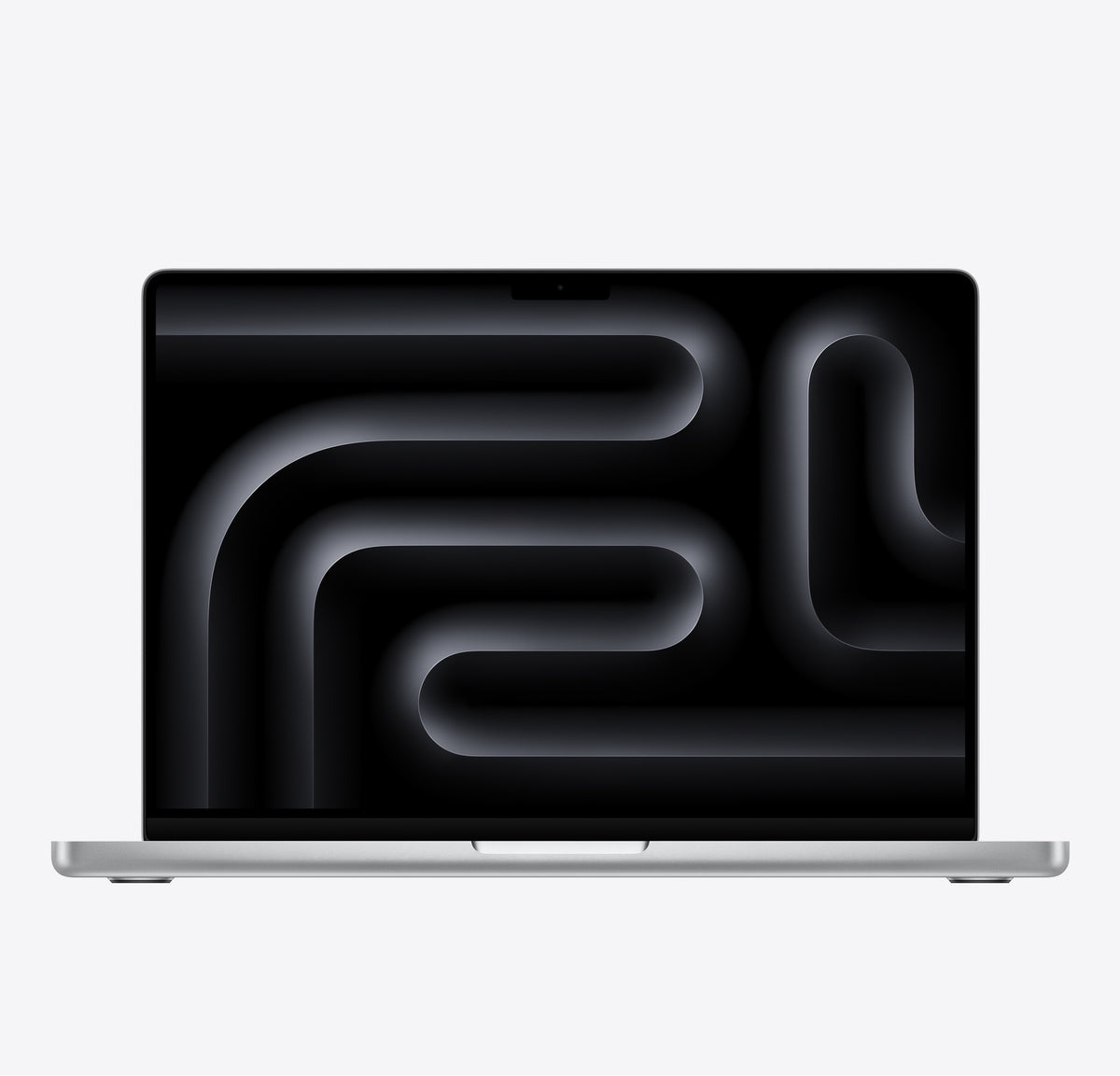 Apple MacBook Pro 14-inch M6 in Silver, open from the front