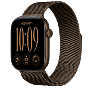 ساعة Apple Watch Series 12 بهيكل ألمنيوم Dark Bronze مع استراب Milanese Loop بلون Dark Bronze