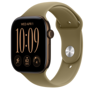 Apple Watch Series 12 Aluminum Case in Dark Bronze with an Olive Sport Band