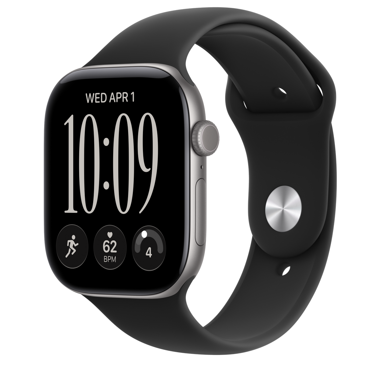 Apple Watch Series 12 Aluminum Case in Space Gray with a Black Sport Band