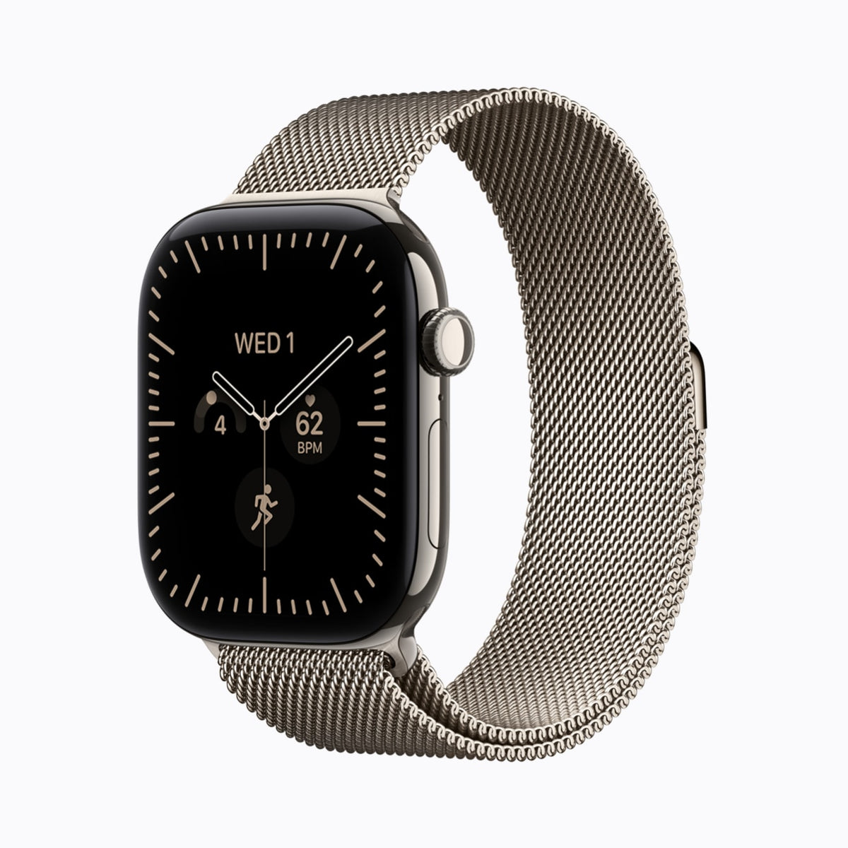 Apple Watch Series 12 Titanium Case in Natural with a Milanese Loop
