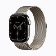Apple Watch Series 12 Titanium Case in Natural with a Milanese Loop