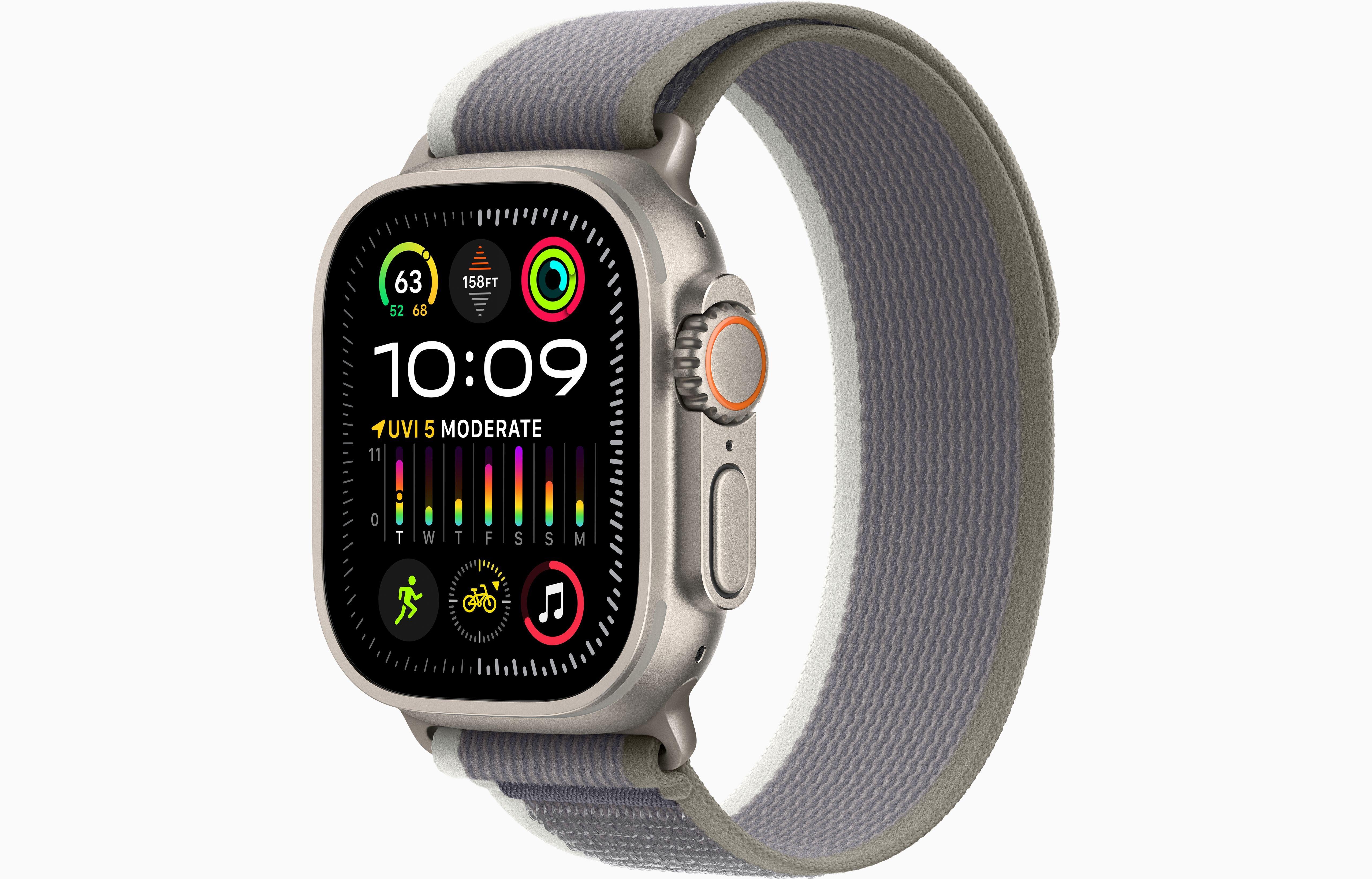 Apple Watch Ultra 2 Titanium Case With Trail Loop Band - Apple Watch Ultra 2 Titanium Case With Trail Loop Band - Green/Gray / 49mm / GPS + Cellular Ennap.com