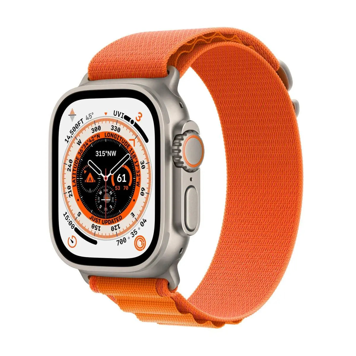 Apple Watch Ultra Titanium Case 49mm-Size: 49mm-Strap Style: Alpine Loop-Color: Orange-Ennap.com