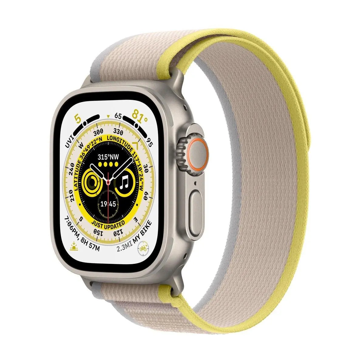 Apple Watch Ultra Titanium Case 49mm-Size: 49mm-Strap Style: Trail Loop-Color: Yellow/Beige-Ennap.com