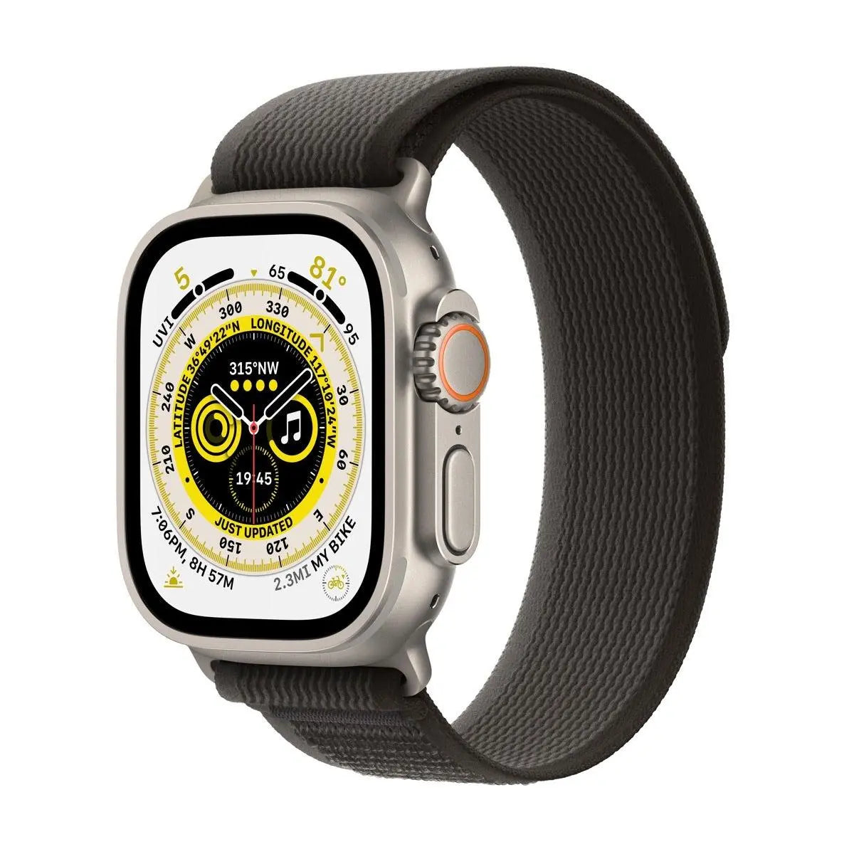 Apple Watch Ultra Titanium Case 49mm-Size: 49mm-Strap Style: Trail Loop-Color: Black/Gray-Ennap.com