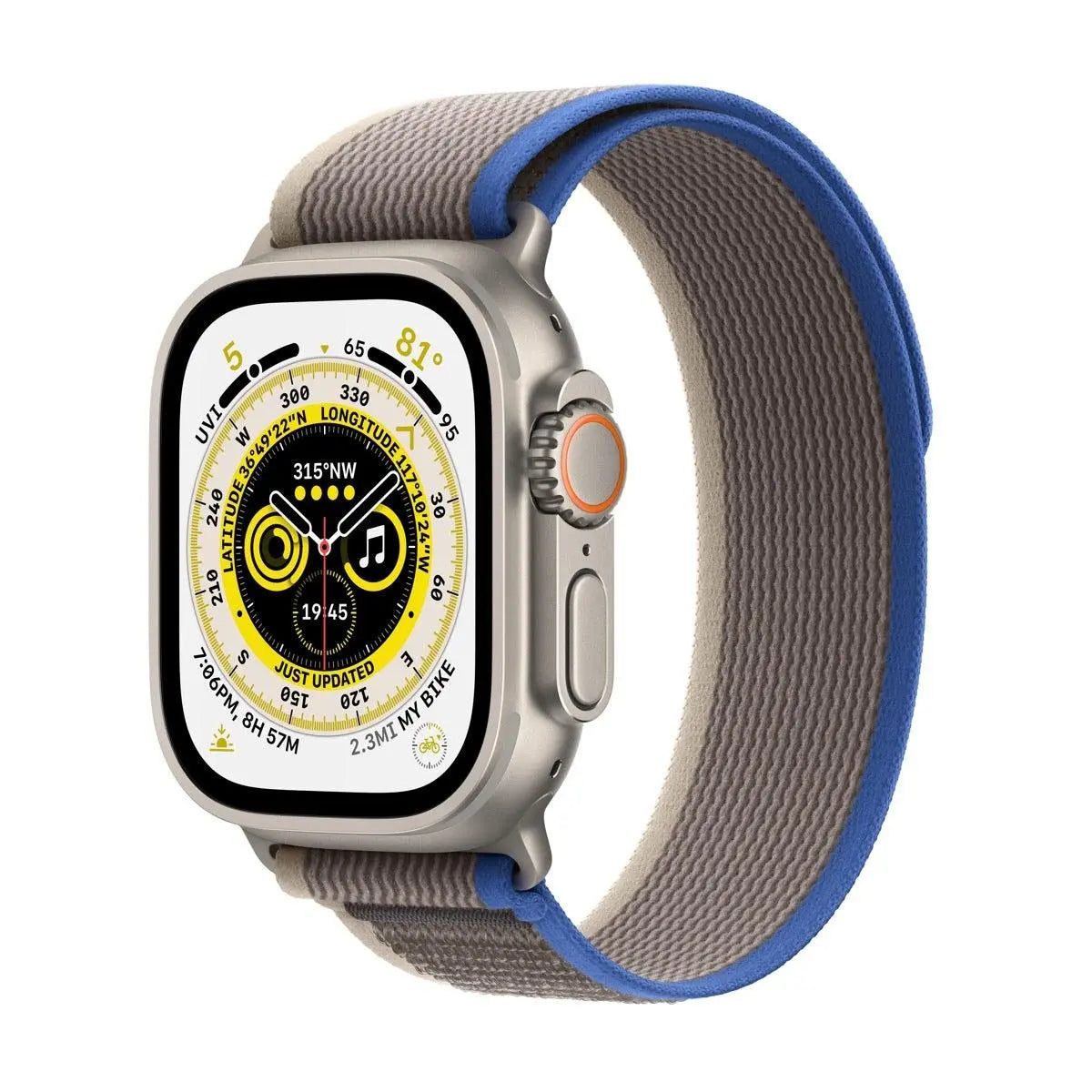 Apple Watch Ultra Titanium Case 49mm-Size: 49mm-Strap Style: Trail Loop-Color: Blue/Gray-Ennap.com