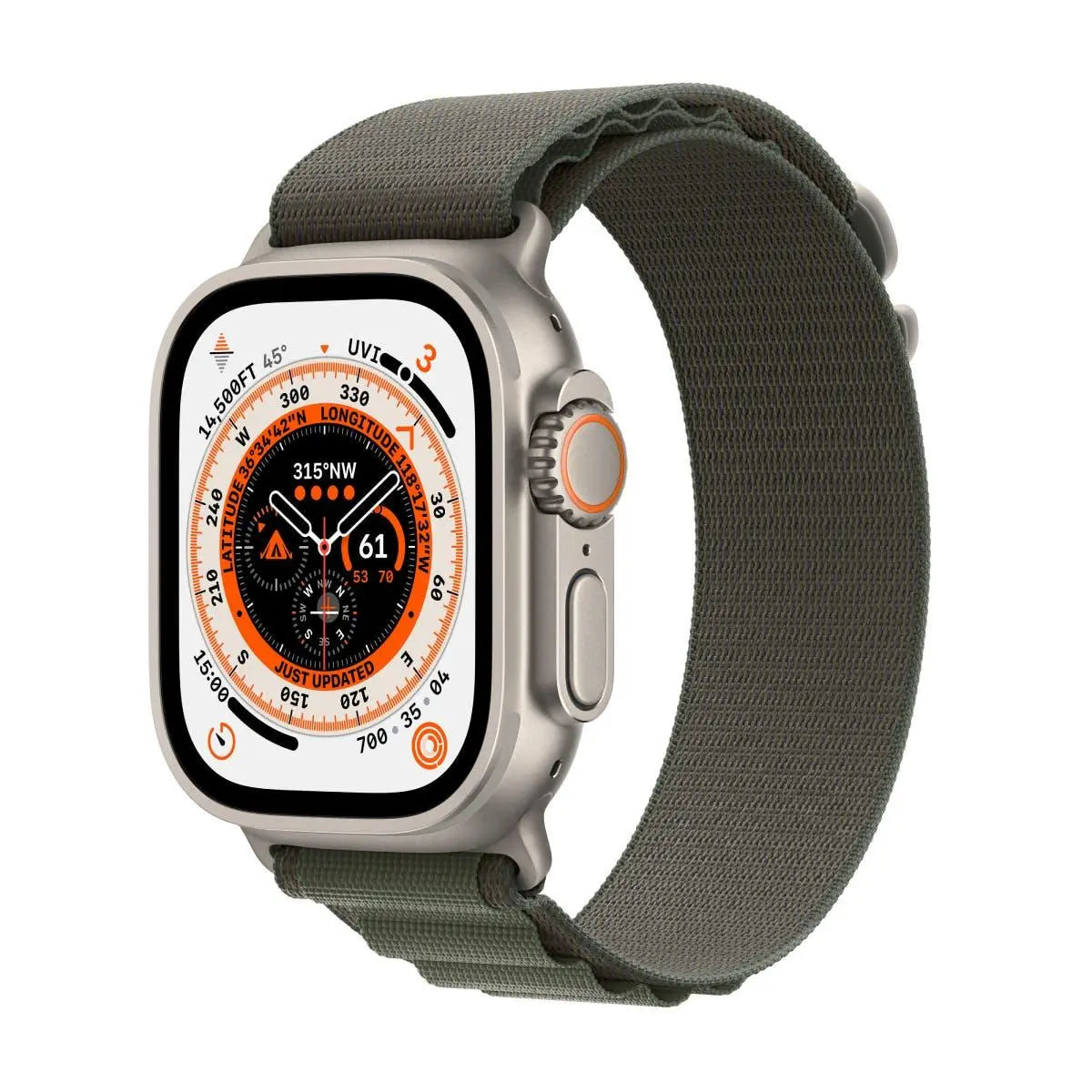 Apple Watch Ultra Titanium Case 49mm-Size: 49mm-Strap Style: Alpine Loop-Color: Green-Ennap.com
