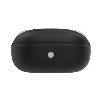 Front of the Black araree BEAN Galaxy Buds cover with the charging LED hole