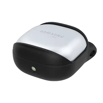 araree BEAN silicone cover for Galaxy Buds in Black with the charging LED cutout