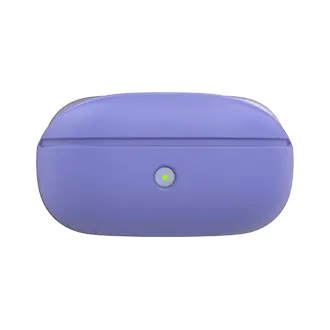Front of the Purple araree BEAN Galaxy Buds cover with the charging LED hole
