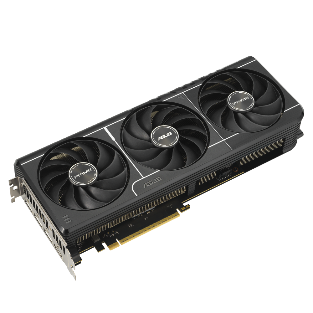 كارت الشاشة ASUS PRIME GeForce RTX 5080 EVO OC Edition 16GB GDDR7 بزاوية جانبية