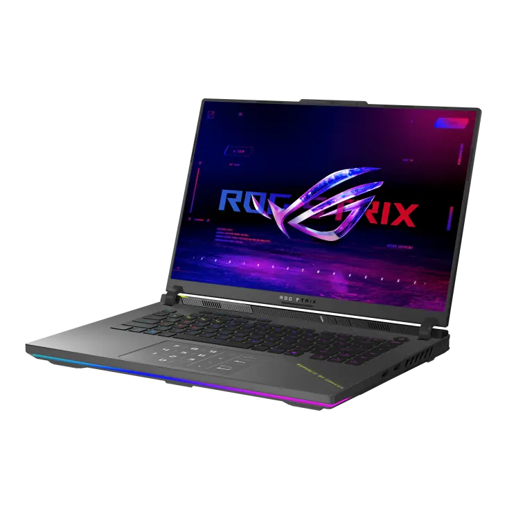 لابتوب ASUS ROG Strix G16 G614PR مفتوح بزاوية من اليسار