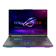 ASUS ROG Strix G16 G614PR front view with the RGB keyboard and NumberPad lit