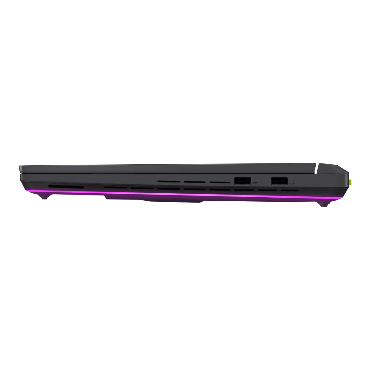 منظر جانبي لـASUS ROG Strix G16 وتظهر منافذه