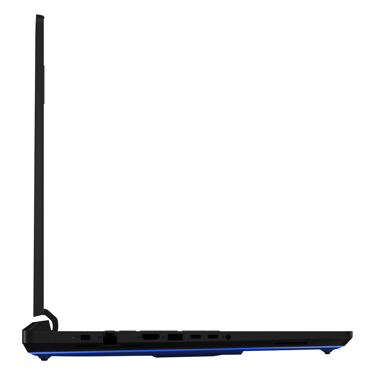 Side profile of the ASUS ROG Strix SCAR 18 with the lid open