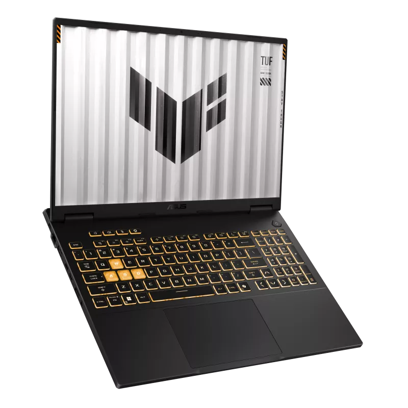 ASUS TUF F16 FX608JPR seen from above at a front angle