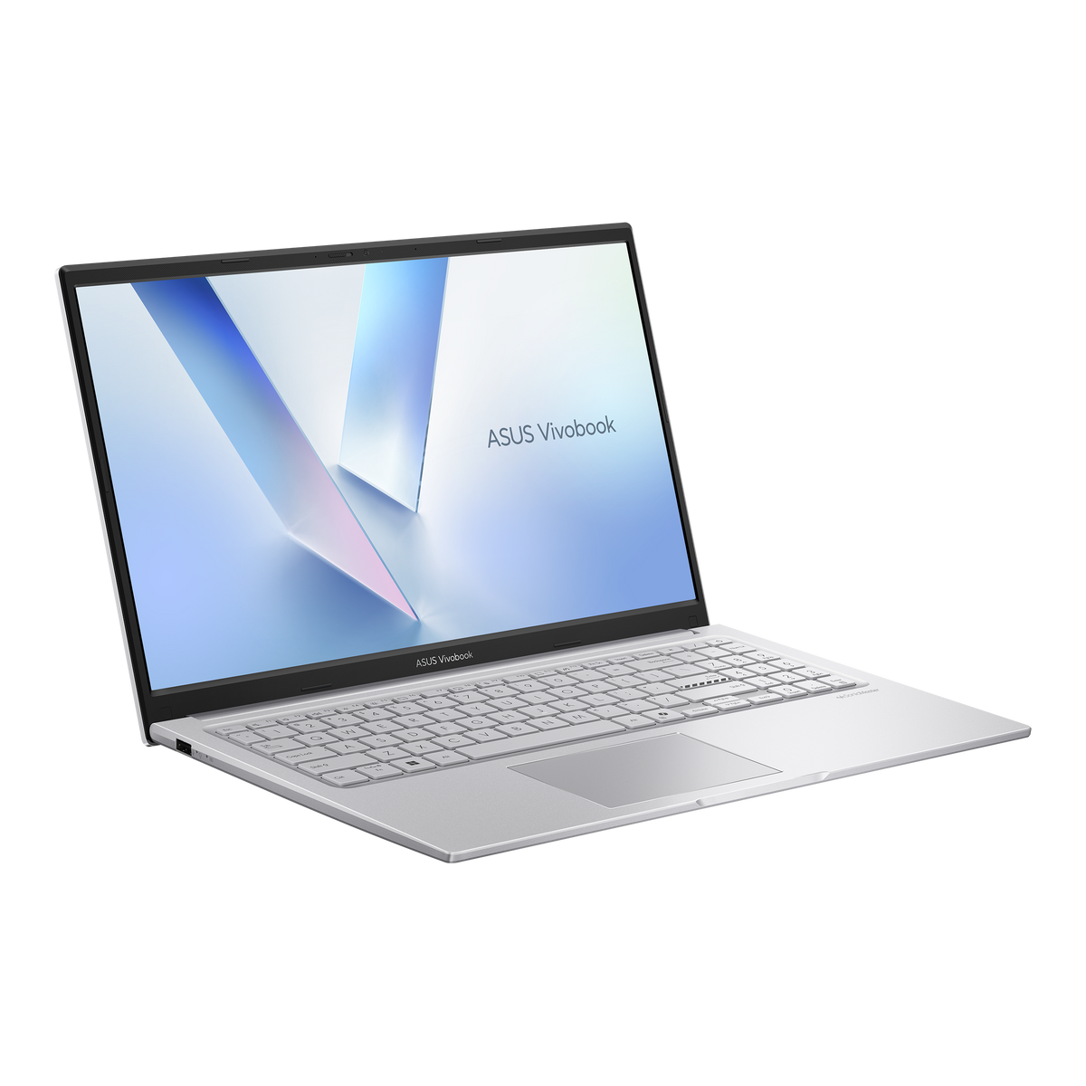 لابتوب ASUS Vivobook 15 X1504VA-BQ4615W باللون Cool Silver من الأمام مفتوحًا بزاوية 90 درجة من الجهة اليمنى