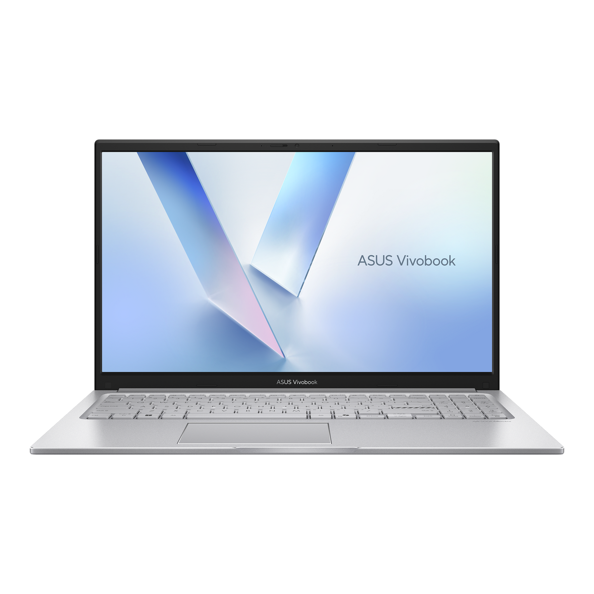 لابتوب ASUS Vivobook 15 X1504VA-BQ4615W باللون Cool Silver من الأمام مفتوحًا بزاوية 90 درجة
