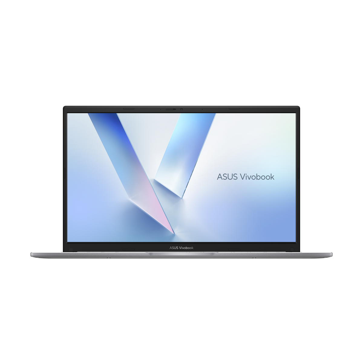 لابتوب ASUS Vivobook 15 X1504VA-BQ4615W باللون Cool Silver مفتوحًا والكاميرا قيد التشغيل