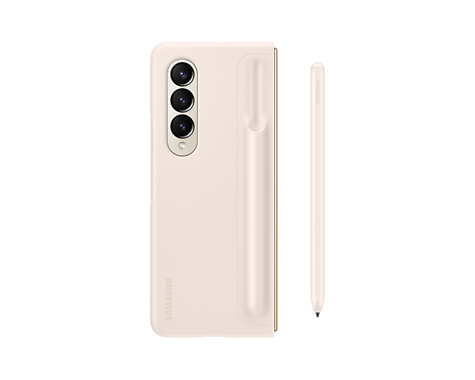 Samsung Galaxy Z Fold 4 Standing Cover with Pen - Samsung Galaxy Z Fold 4 Standing Cover with Pen - Beige Ennap.com