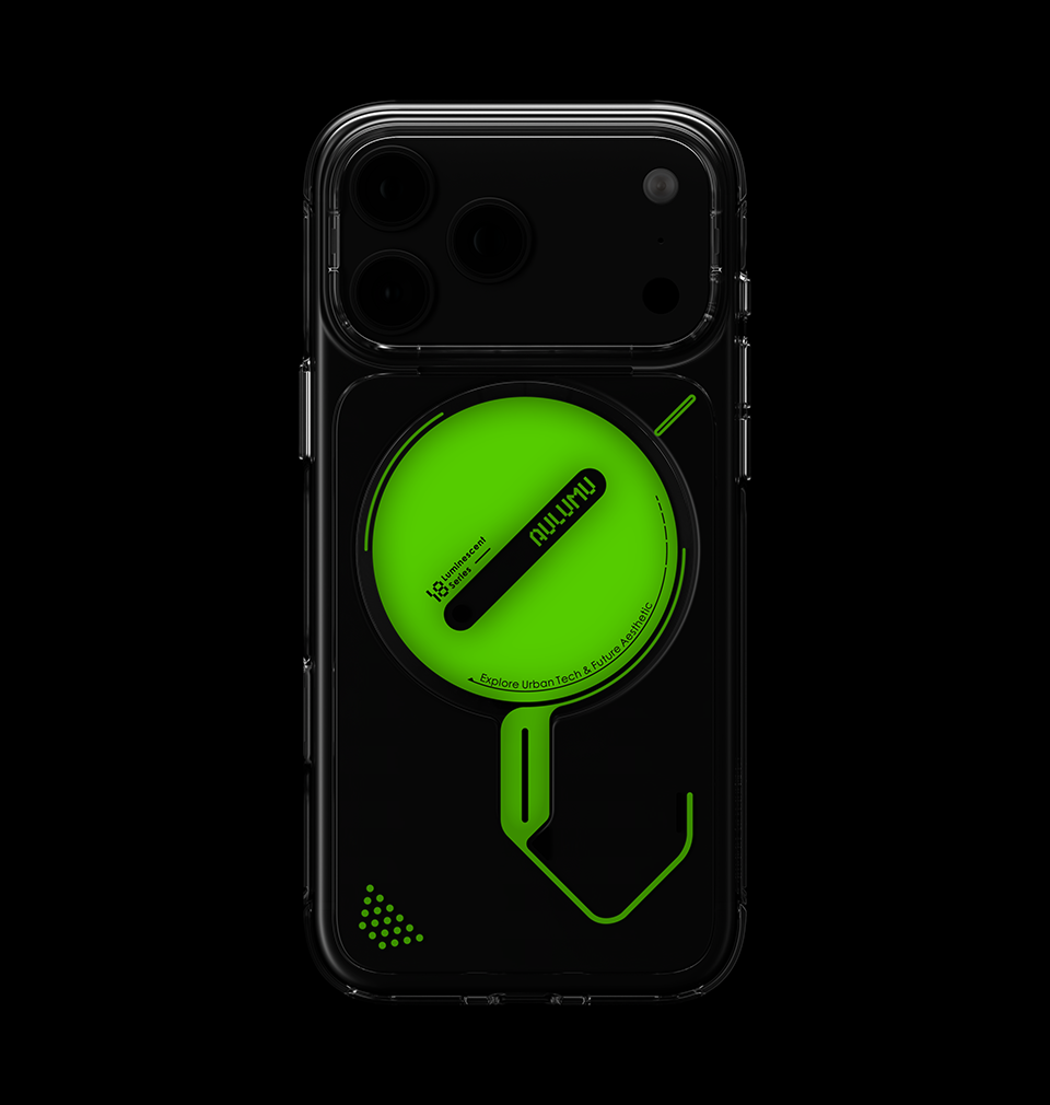 Aulumu A18 Ghost Lumen Case glowing in the dark