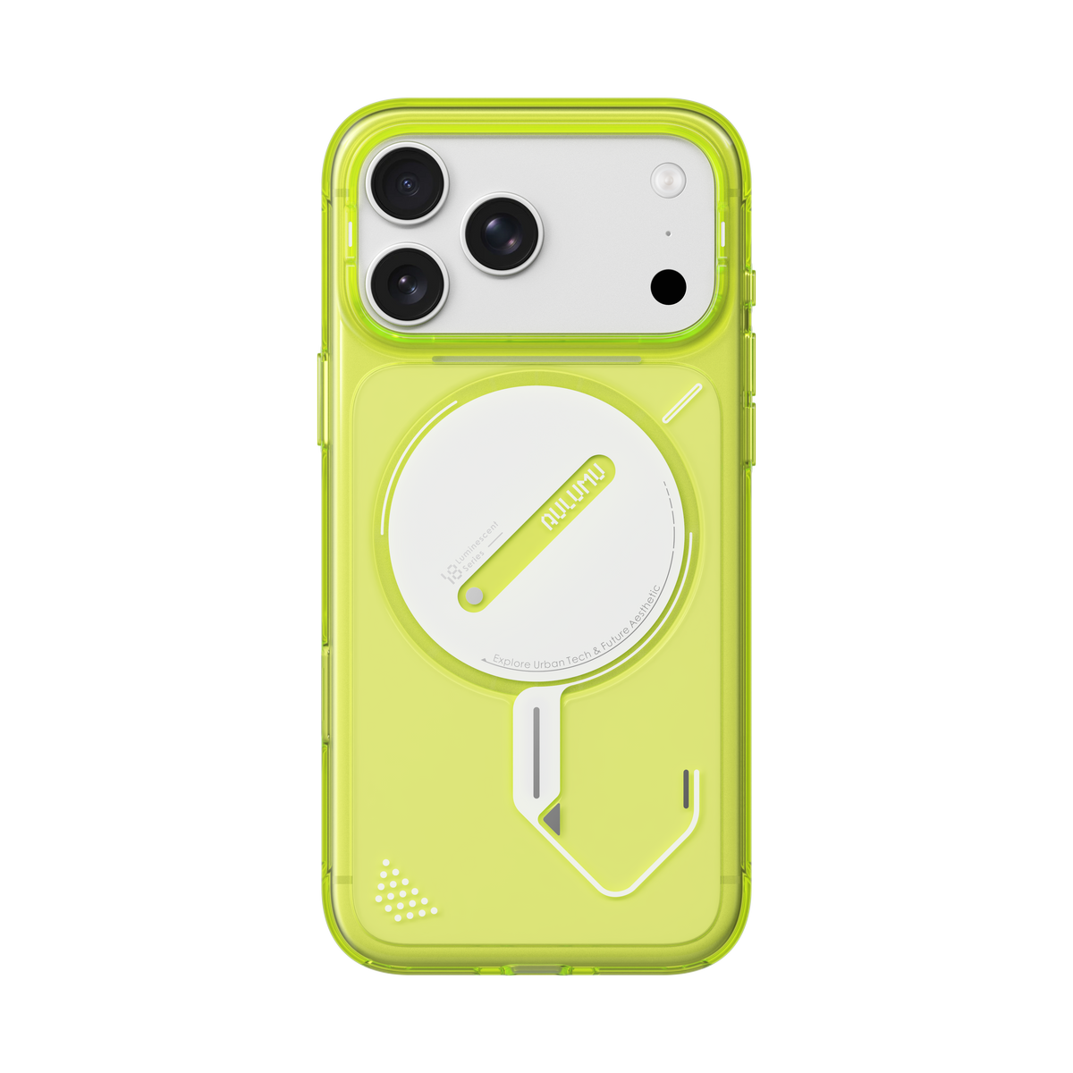 Aulumu A18 Ghost Lumen Transparent Case iPhone 18 Pro Max Lemon Yellow