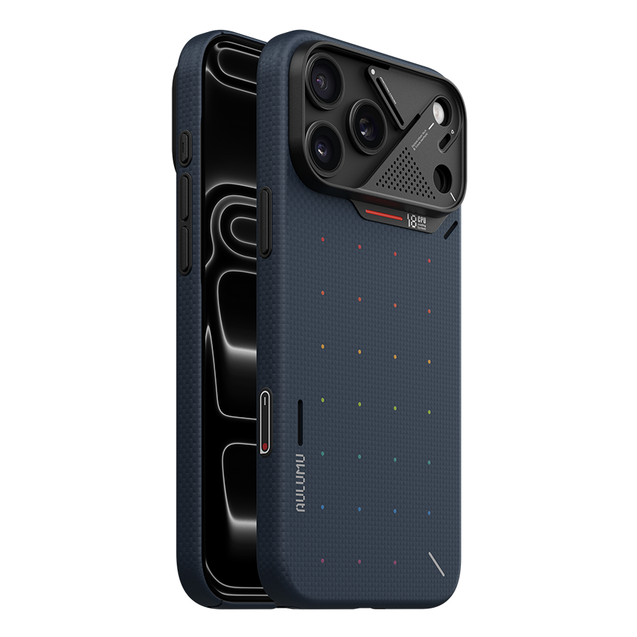 Aulumu A18 Particle Aramid Case iPhone 18 Pro Max Blue Side Angle