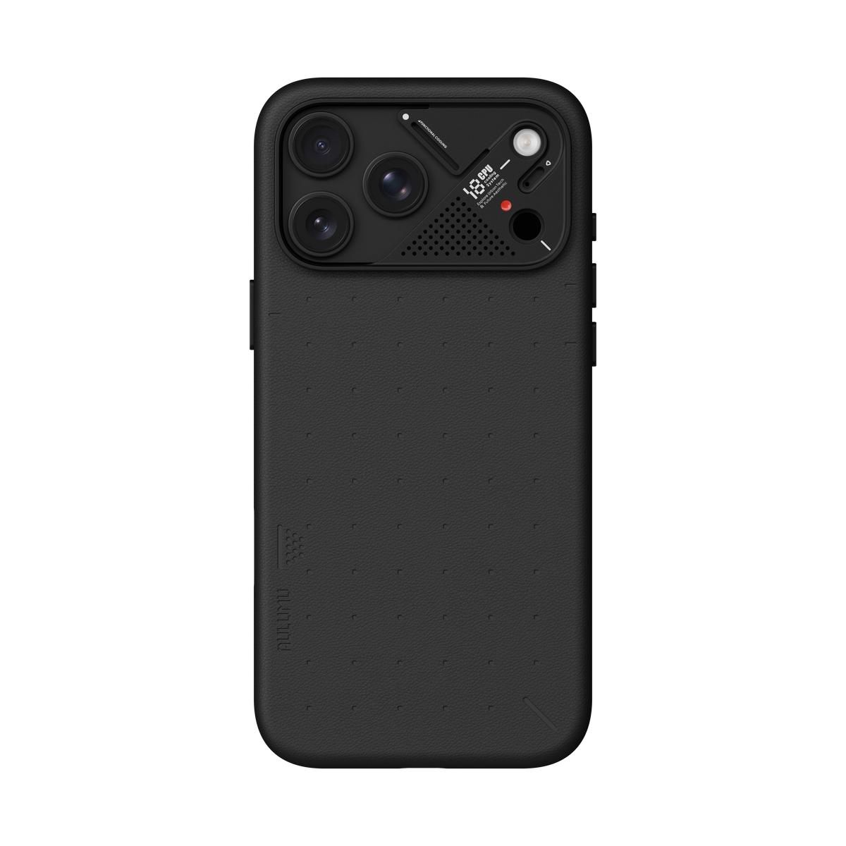 جراب Aulumu A18 Particle من الجلد النباتي لايفون 18 برو ماكس لون Black