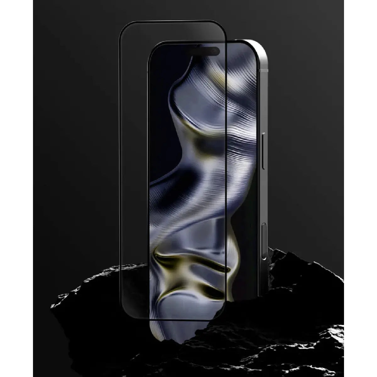 Aulumu AF01 Screen Protector with iPhone 17 Pro Max on Black Background