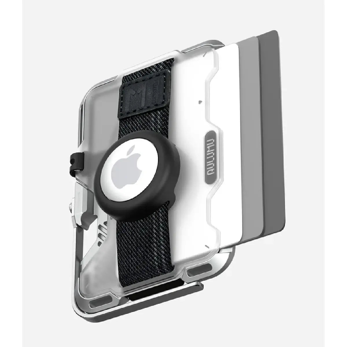 Aulumu G03 Frosted Wallet White with AirTag and Cards