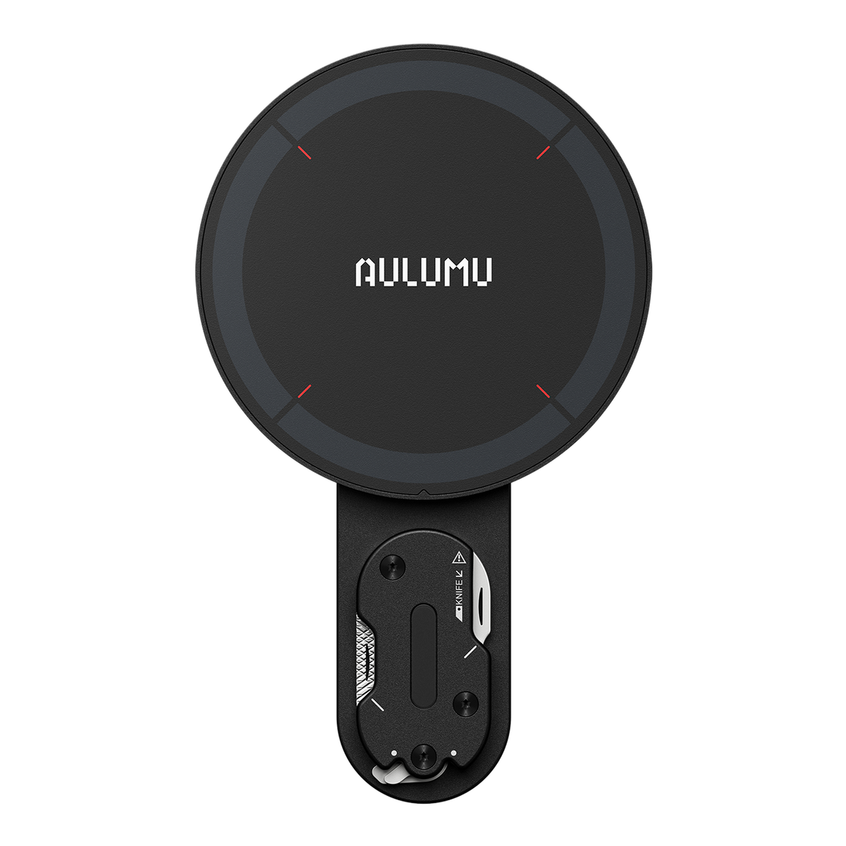 مسند موبايل مغناطيسي Aulumu G05 Pro باللون Midnight Black من الخلف بالوجه المغناطيسي