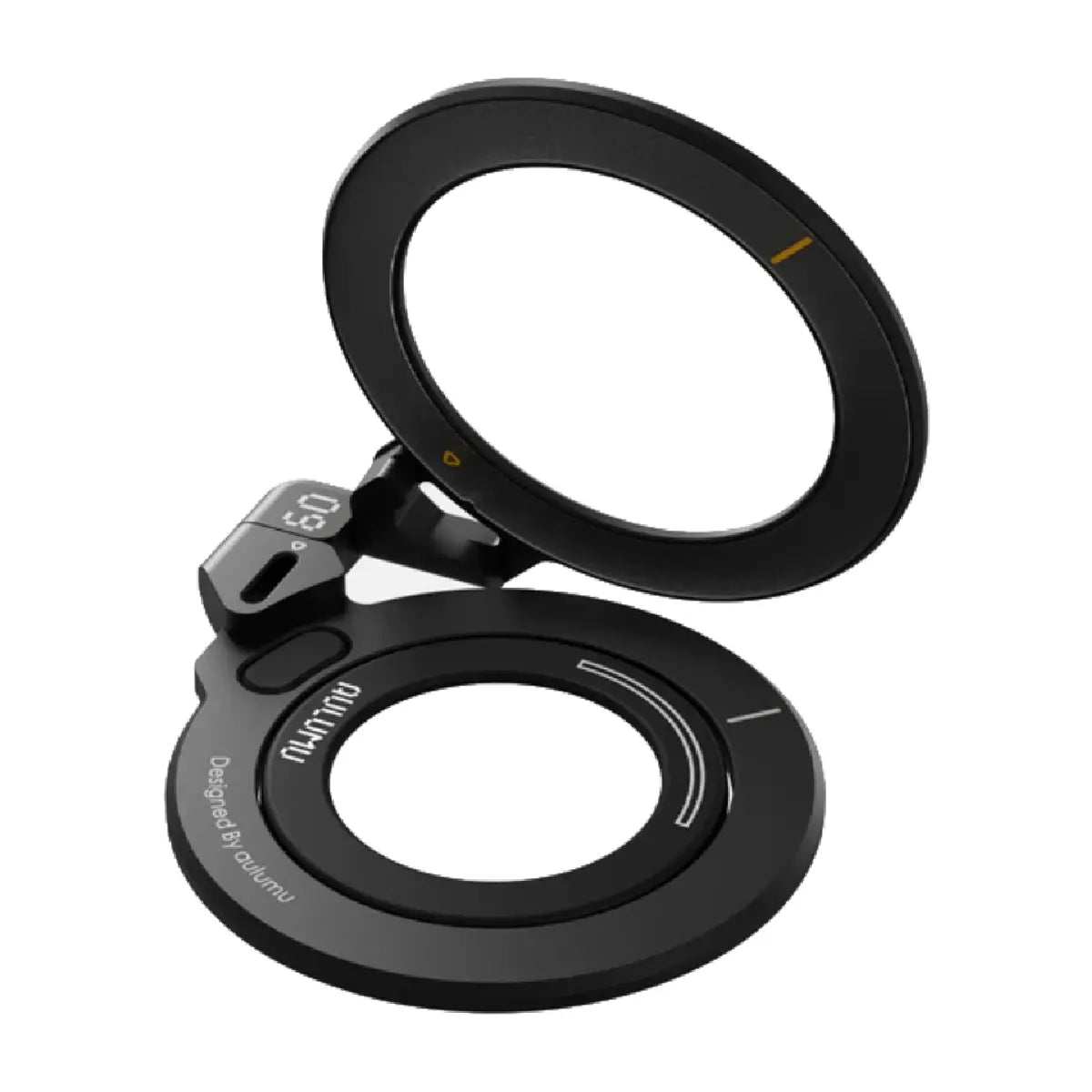 Aulumu G09 Magnetic Stand Black Three Axis Hinge Open View