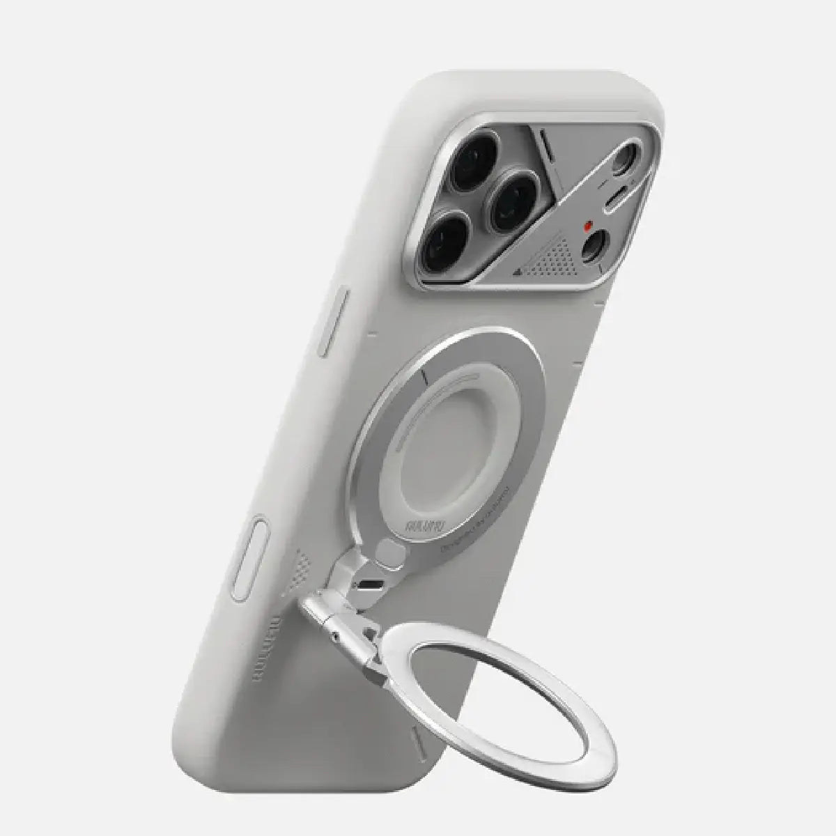 Aulumu G09 Magnetic Stand Silver as Kickstand on iPhone Rear View