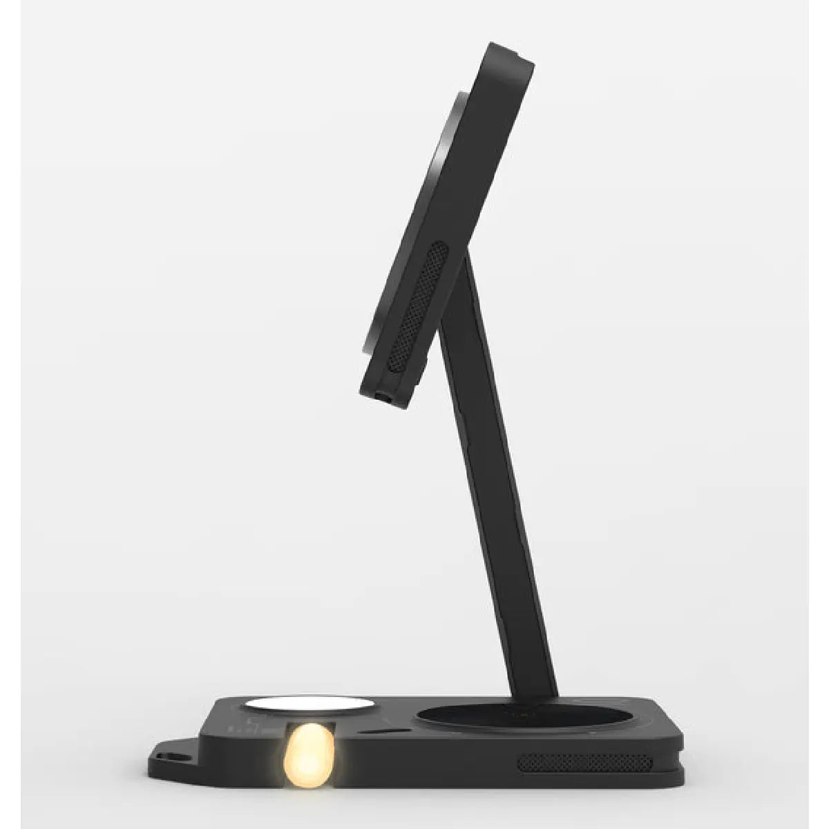 Aulumu M01 Charging Station Black Orange Night Light On Side View