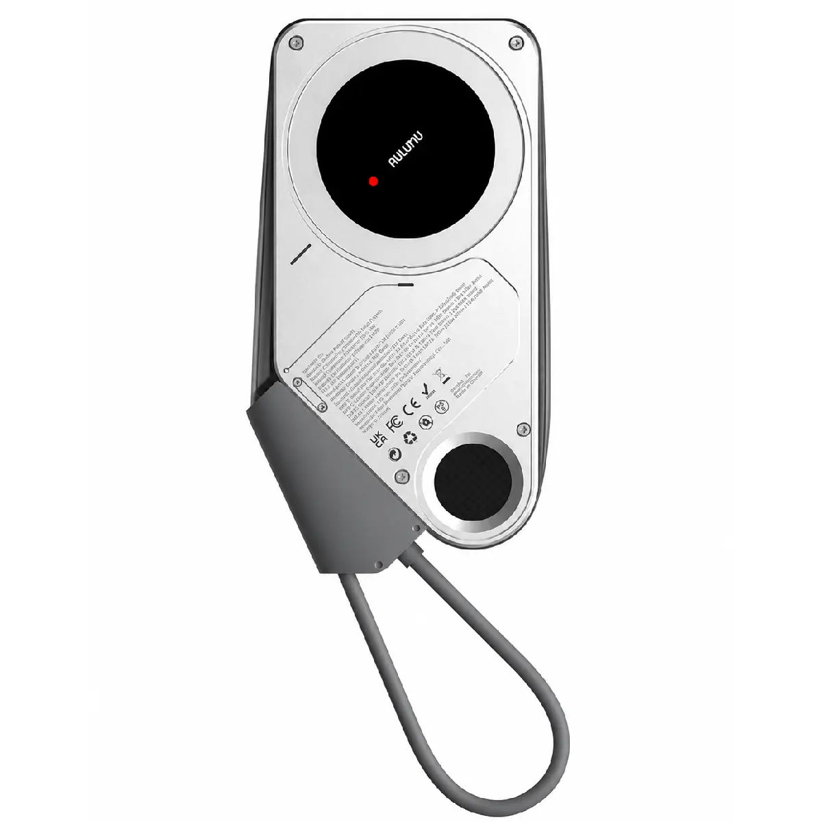 Aulumu M10 Power Bank Silver Back View with MagSafe Wireless Charging Pad