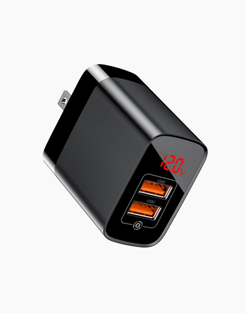 Baseus Mirror Lake 18W Dual QC&PD Digital Display Quick Charger - Baseus Mirror Lake 18W Dual QC&PD Digital Display Quick Charger - Default Title Ennap.com