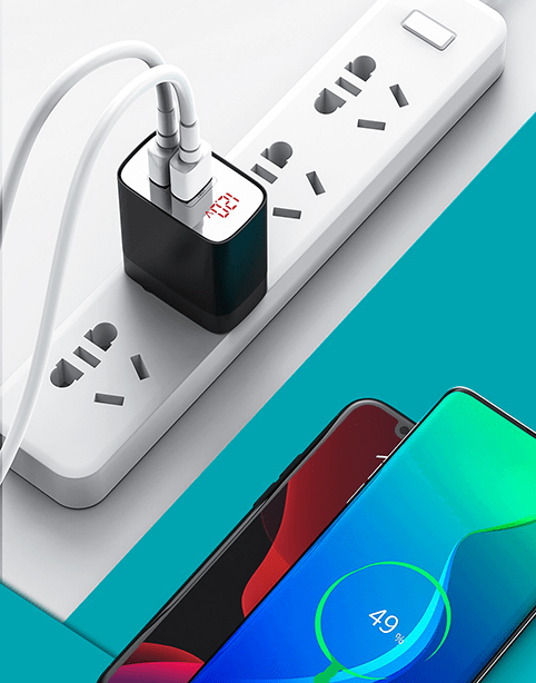 Baseus Mirror Lake 18W Dual QC&PD Digital Display Quick Charger - Baseus Mirror Lake 18W Dual QC&PD Digital Display Quick Charger - Default Title Ennap.com