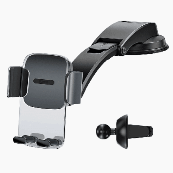 Baseus Easy Control Clamp Phone Holder (Air vent Clip+Folding Pole) - Baseus Easy Control Clamp Phone Holder (Air vent Clip+Folding Pole) - Gray Ennap.com