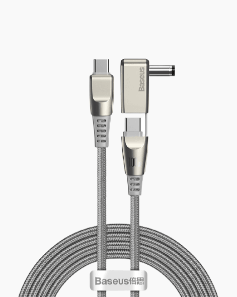 Baseus Flash Series 2 in 1 Power Supply Cable Type-C to C+DC 100W 2M-Color: Gray---Ennap.com