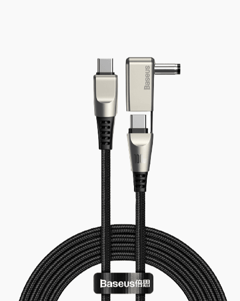 Baseus Flash Series 2 in 1 Power Supply Cable Type-C to C+DC 100W 2M - Baseus Flash Series 2 in 1 Power Supply Cable Type-C to C+DC 100W 2M - Black Ennap.com