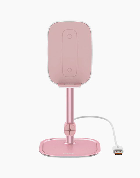 Baseus Literary Youth Desktop Bracket Holder and Wireless Charging 15W pink