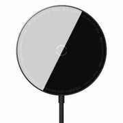 Baseus Simple Mini magnetic wireless charger, top view of the black glass pad