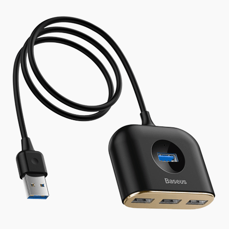 Baseus Square Round 4 in 1 Usb Hub Adapter 1m Cable - Baseus Square Round 4 in 1 Usb Hub Adapter 1m Cable - undefined Ennap.com