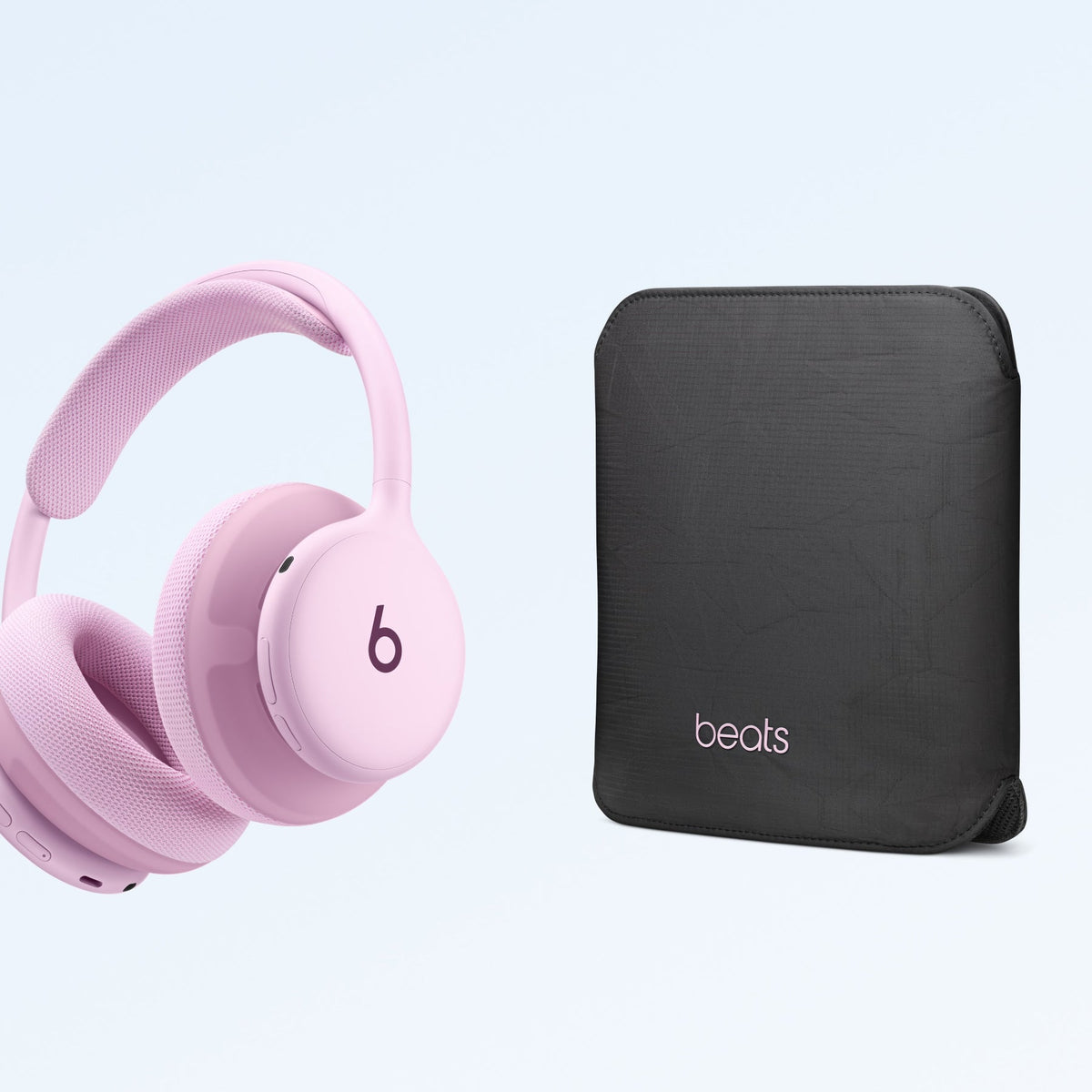 Beats 360 in Pink with its woven ripstop carrying case