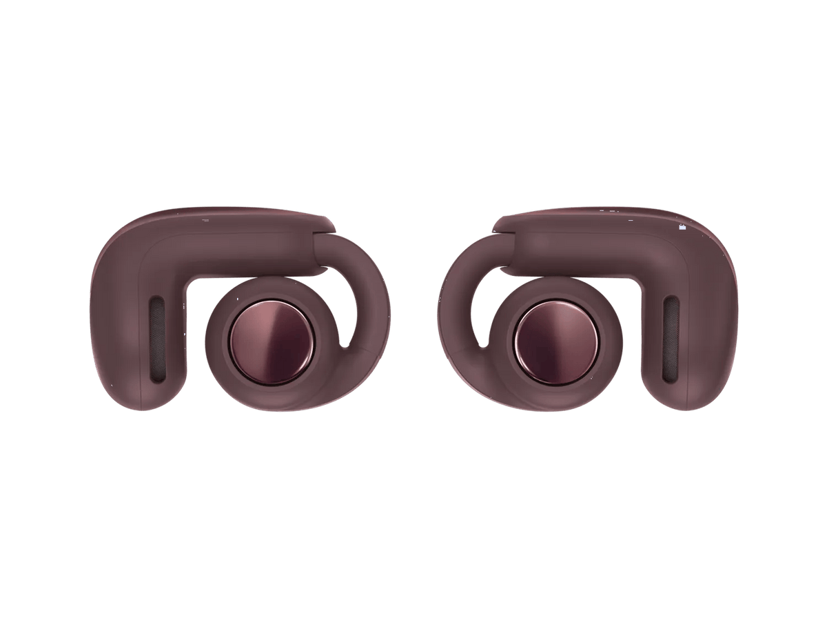Bose Ultra Open Earbuds (2nd Gen) in Cherry Chocolate, earbuds seen from the front