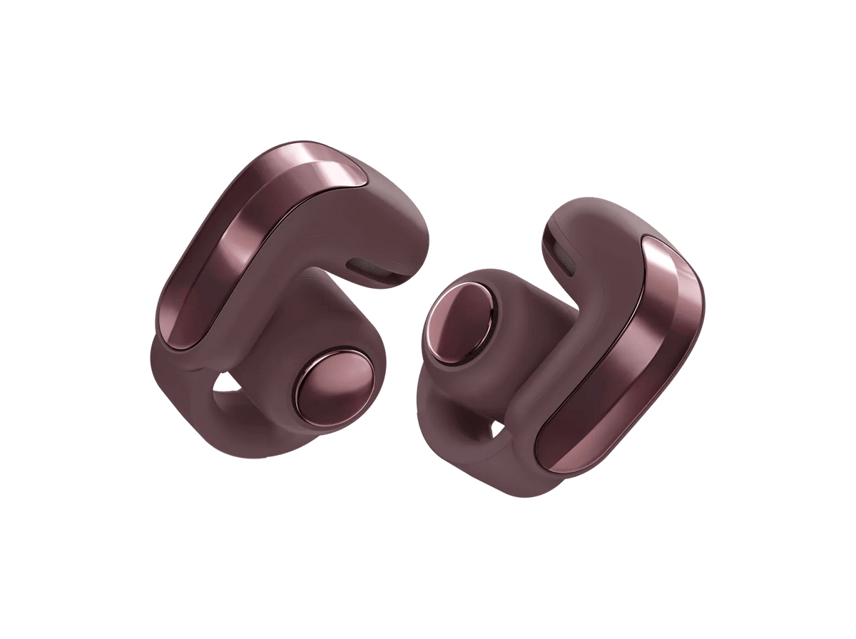 Bose Ultra Open Earbuds (2nd Gen) in Cherry Chocolate, pair of earbuds