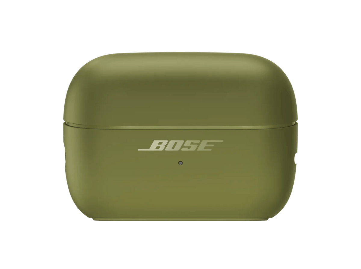Bose Ultra Open Earbuds (2nd Gen) in Olive Green, charging case closed