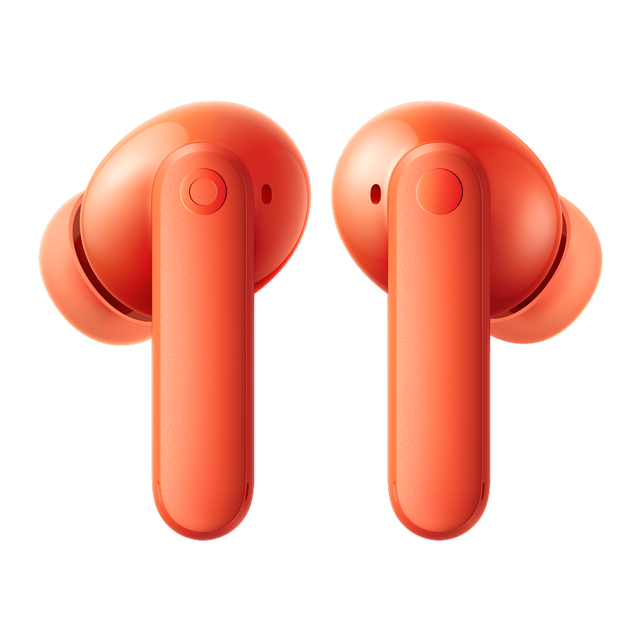 CMF Buds 2 earbuds in Orange seen from the back